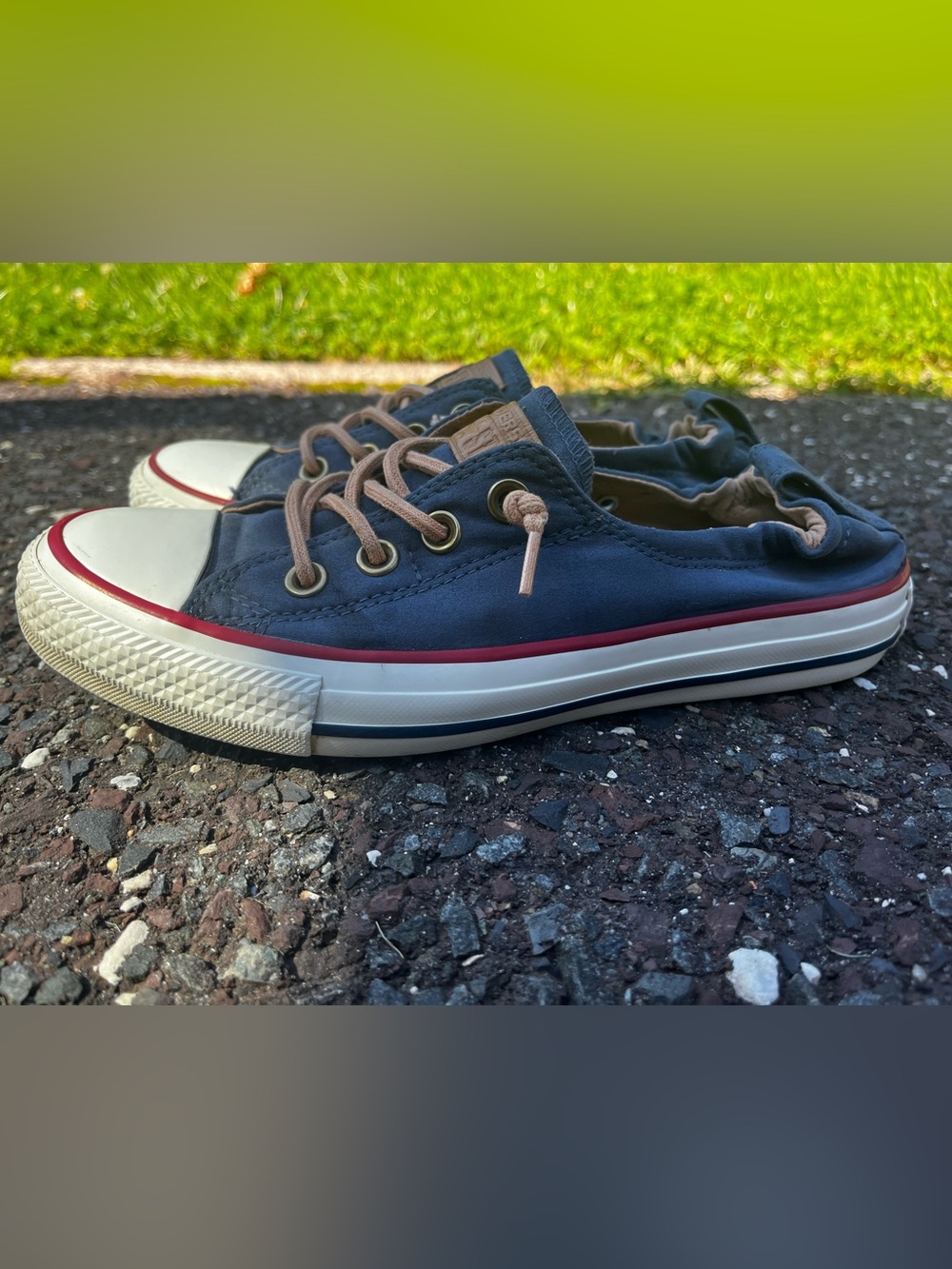 Converse All Star Shoreline Slip On Shoes Womens 7.5 Navy Blue Low Top Sneaker